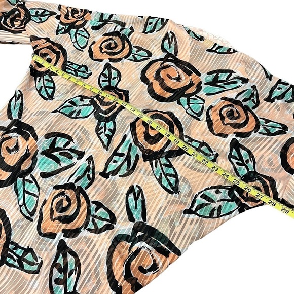 VICTORIAS Secret Floral Robe Medium Peach Rose - Picture 8 of 12